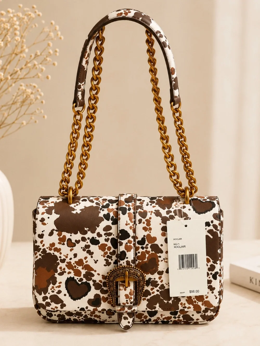 Betsey Johnson Cow Print Shoulder Bag